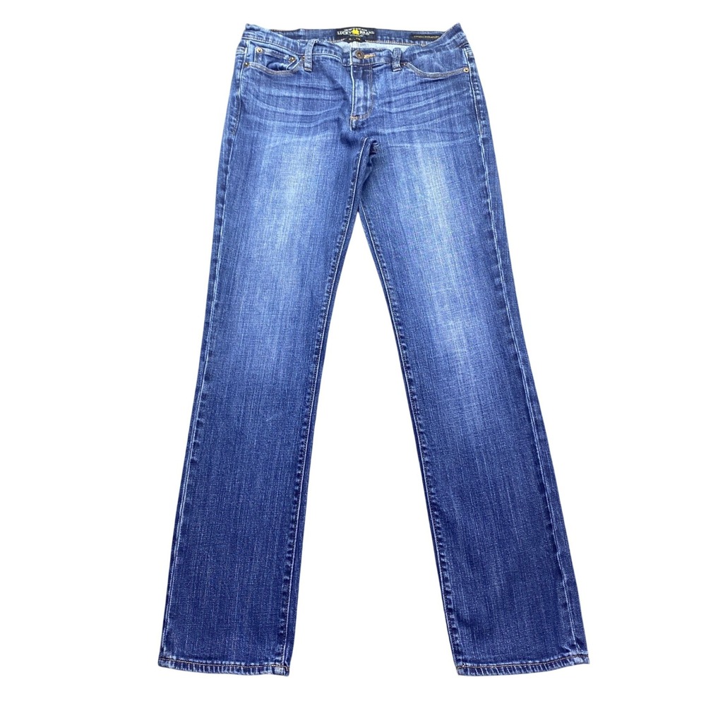 Lucky Brand Sweet Straight Jeans Womens 6/28 Blue Medium Wash Denim Grunge